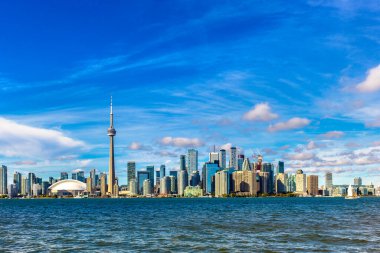 Güneşli bir günde Toronto 'nun panoramik manzarası, Ontario, Kanada