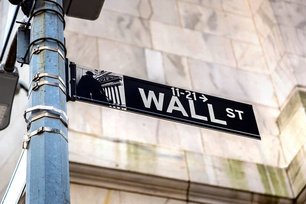 Wall Street Tábla Manhattan New York City Usa — Stock Fotó
