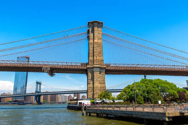 Бруклинский Мост Нью Йорке Штат Нью Йорк Сша — стоковое фото