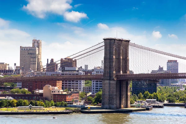 Вид Бруклинского Моста Нью Йорке Штат Нью Йорк Сша — стоковое фото