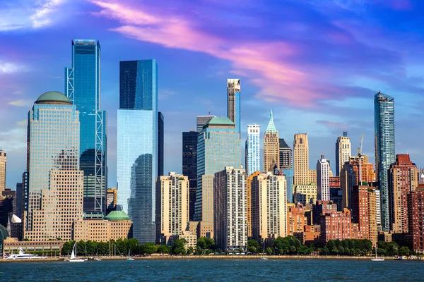 美国纽约州纽约市的曼哈顿全景全景 — 图库照片