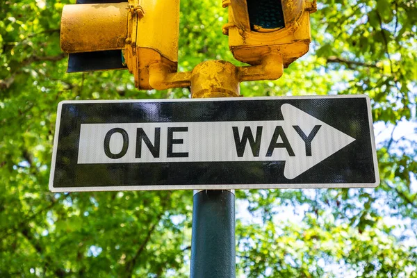 One Way Sign New York City Usa — Stock Photo, Image