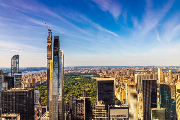 Vista Aérea Panorámica Manhattan Parque Central Ciudad Nueva York —  Fotos de Stock