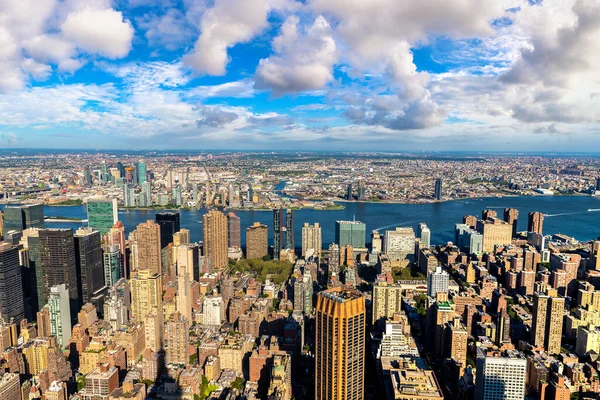 Panoramautsikt Över Manhattan Vid Solnedgången New York City Usa — Stockfoto