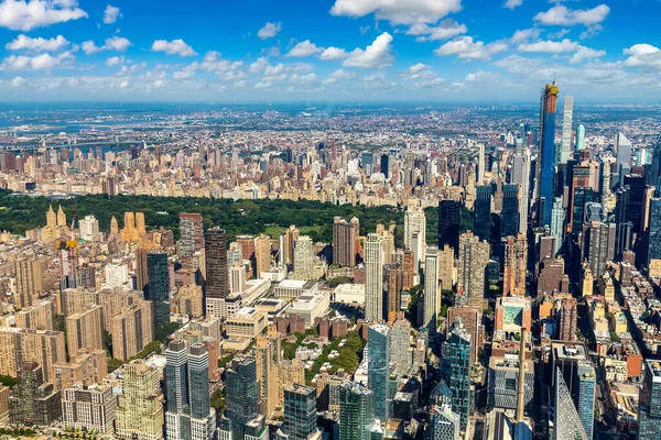 Panoramatický Letecký Pohled Manhattan New Yorku Usa — Stock fotografie
