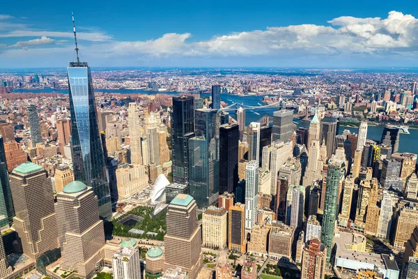 Vista Aérea Panorâmica Manhattan Nova York Eua — Fotografia de Stock
