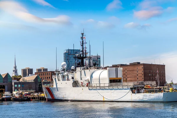 Navio Guarda Costeira Dos Eua Atracado Base Boston Massachusetts Eua — Fotografia de Stock