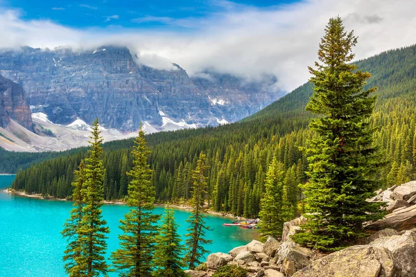 Panoramatický Výhled Jezero Moraine Národní Park Banff Kanady — Stock fotografie