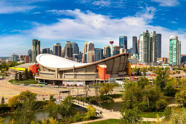 Vista Panorámica Calgary Día Soleado Canadá — Foto de Stock