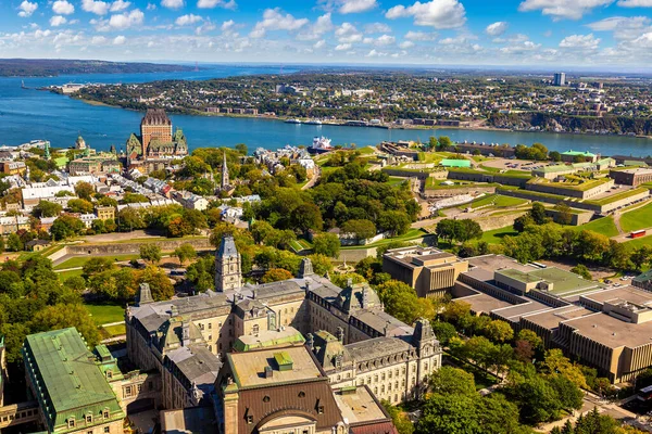 Panoramic aerial view of Quebec city in a sunny day, Canada