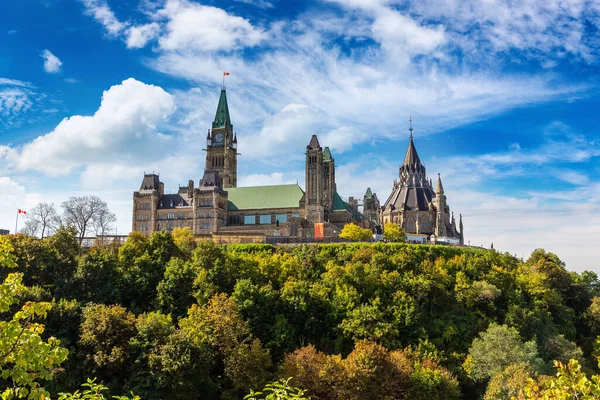 Kanadský Parlament Ottawě Slunečného Dne Kanada — Stock fotografie