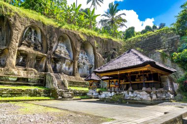 Pura Gunung Kawi tapınağı Bali, Endonezya 'da güneşli bir günde