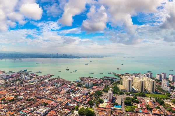 Панорамный Вид Воздуха Джорджтаун Остров Пенанг Малайзия — стоковое фото