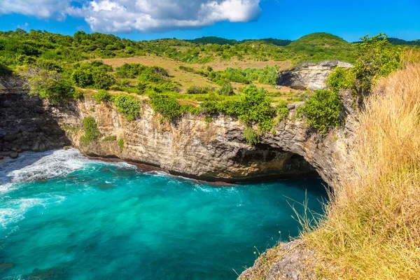 Arco Natural Praia Brocken Ilha Nusa Penida Bali Indonésia — Fotografia de Stock