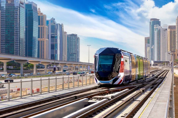Nuevo Tranvía Moderno Dubai Emiratos Árabes Unidos — Foto de Stock