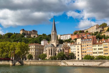 Lyon, Fransa Cityscape güzel yaz gün