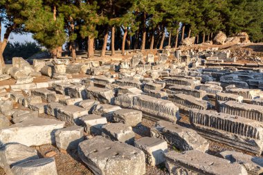 Antik kentin Efes, bir güzel yaz günü Türkiye'de antik Yunan şehir kalıntıları