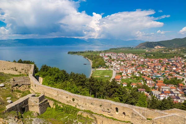 Gamle Fæstning Ruiner Zar Samuel Ohrid Smuk Sommerdag Republikken Makedonien - Stock-foto
