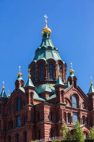 Uspenski Orthodox Cathedral Helsinki Beautiful Summer Day Finland — Stock Photo, Image