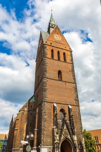 Kościół Marktkirche Rynku Hanowerze Piękny Letni Dzień Niemcy — Zdjęcie stockowe