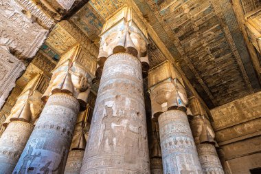 Interior of Dendera temple in a sunny day, Luxor, Egypt