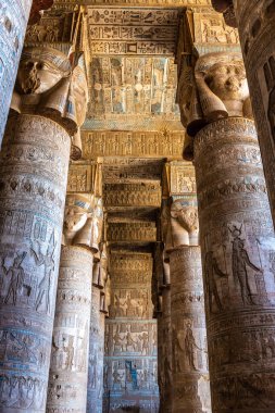 Interior of Dendera temple in a sunny day, Luxor, Egypt