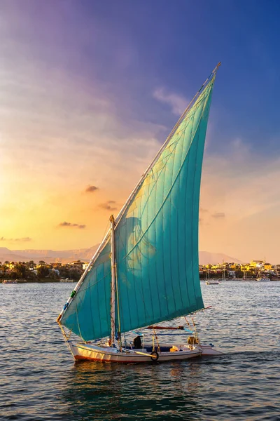 Sailboat Nile Sunset Summer Evening — Zdjęcie stockowe