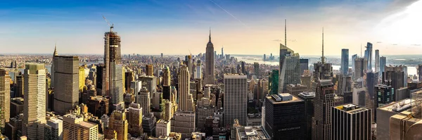 Panorama Manhattan Coucher Soleil New York Usa — Photo