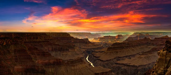 Πανόραμα Του Grand Canyon National Park Στο Mohave Point Ηλιοβασίλεμα — Φωτογραφία Αρχείου