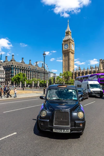 Londen Het Verenigd Koninkrijk Juni 2022 Taxi Big Ben Londen — Stockfoto