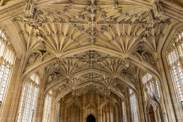 Oxford Czerwiec 2022 Wnętrze Szkoły Divinity School Oxfordzie Wielka Brytania — Zdjęcie stockowe