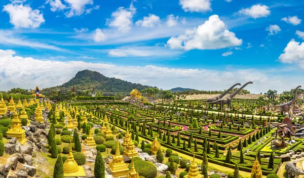 Panorama Nong Nooch Tropická Botanická Zahrada Pattaya Thajsko Slunečného Dne — Stock fotografie