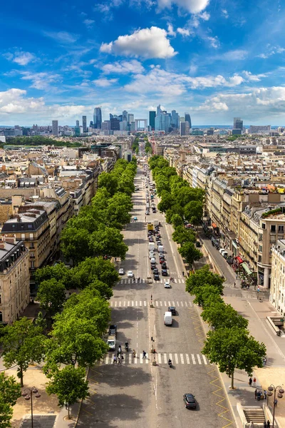 Panoramisch Uitzicht Vanuit Lucht Parijs Avenue Charles Gaulle Het Zakendistrict — Stockfoto