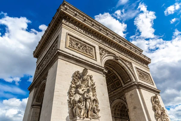 Paris Arc Triomphe Arco Del Triunfo París Día Verano Francia — Foto de Stock
