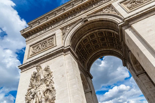 Paris Arc Triomphe Arco Del Triunfo París Día Verano Francia —  Fotos de Stock