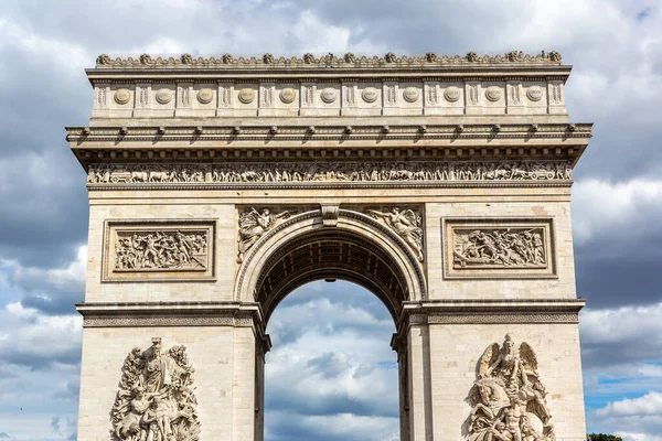Paris Arc Triomphe Diadalív Párizsban Egy Nyári Napon Franciaországban — Stock Fotó