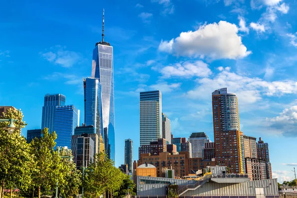 Panorámás Kilátás Manhattan Belvárosára New York Városában Usa — Stock Fotó