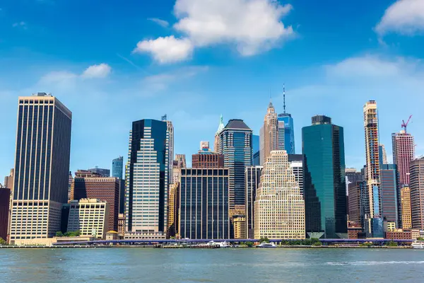 Panoramautsikt Över Manhattan Stadsbild New York City Usa — Stockfoto