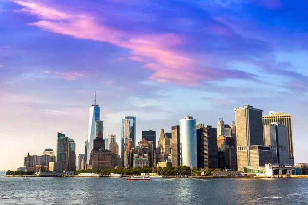 New York New York Şehrinin Gün Batımındaki Panoramik Manzarası New — Stok fotoğraf
