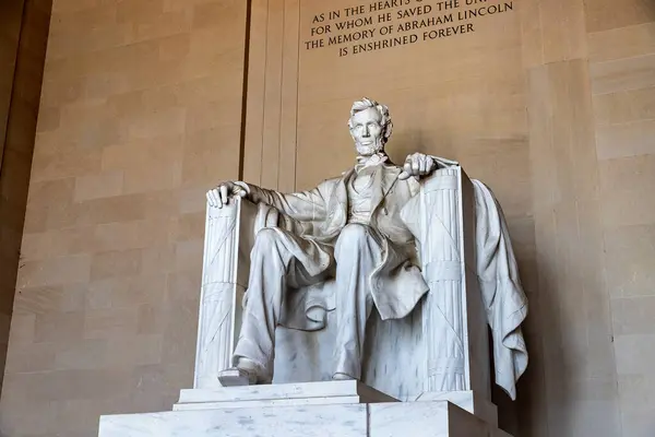 Abraham Lincoln Heykeli Washington Abd Lincoln Memorial — Stok fotoğraf
