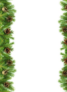 Beyaz arka plan üzerinde izole kar ile Noel çerçeve