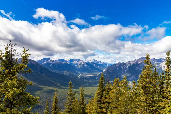 Panoramic Air View Bow Valley Banff National Park Canadian Rockies — стокове фото