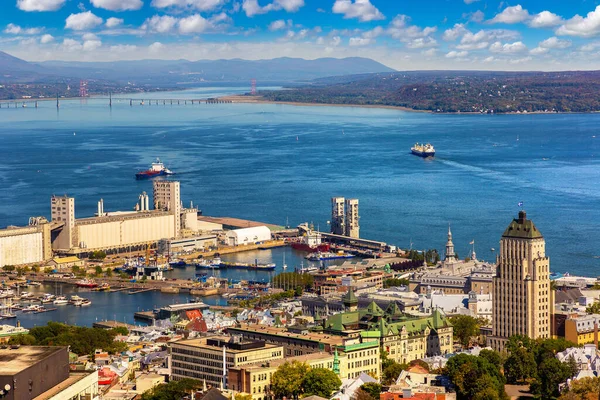Panoramic Aerial View Quebec City Sunny Day Canada — Stock Photo, Image