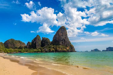 Krabi, Ao Nang, Tayland 'daki Tropikal Railay Plajı