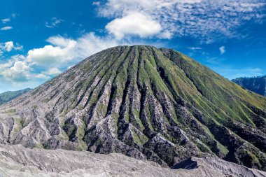 Volkan Bromo, Java Adası, Endonezya. Panoramik hava görüntüsü