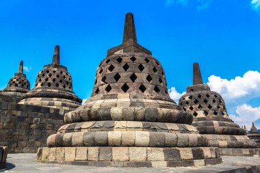 Yogyakarta şehri yakınlarındaki Buddist tapınağı Borobudur, Orta Java, Endonezya