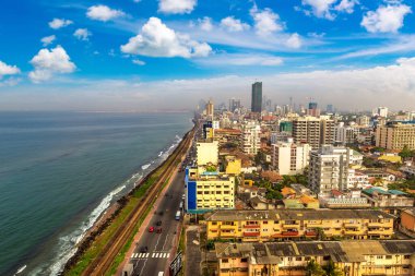 Güneşli bir günde Colombo 'nun panoramik hava manzarası, Sri Lanka