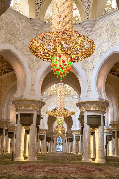 Interieur Van Sheikh Zayed Grand Mosque Abu Dhabi Verenigde Arabische — Stockfoto