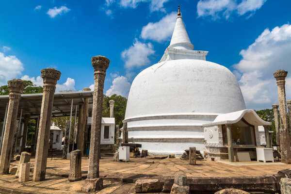 Lankaramaya dagoba (stupa) in a summer day, Sri Lanka