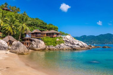 Jansom Körfezi - Tayland 'ın Koh Tao adasındaki güzel tropik plaj